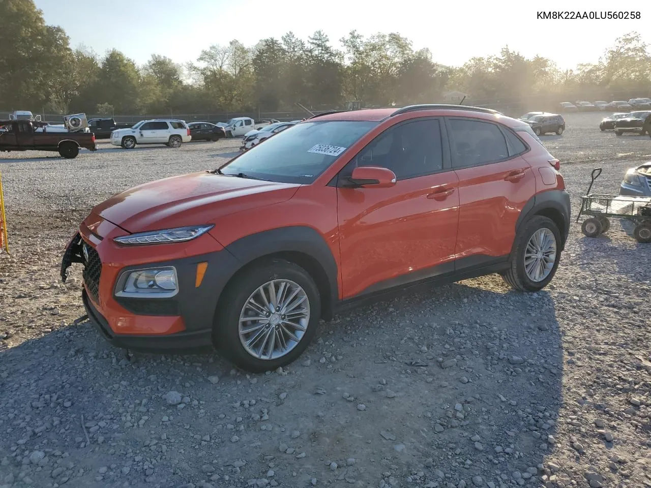 2020 Hyundai Kona Sel VIN: KM8K22AA0LU560258 Lot: 75036724