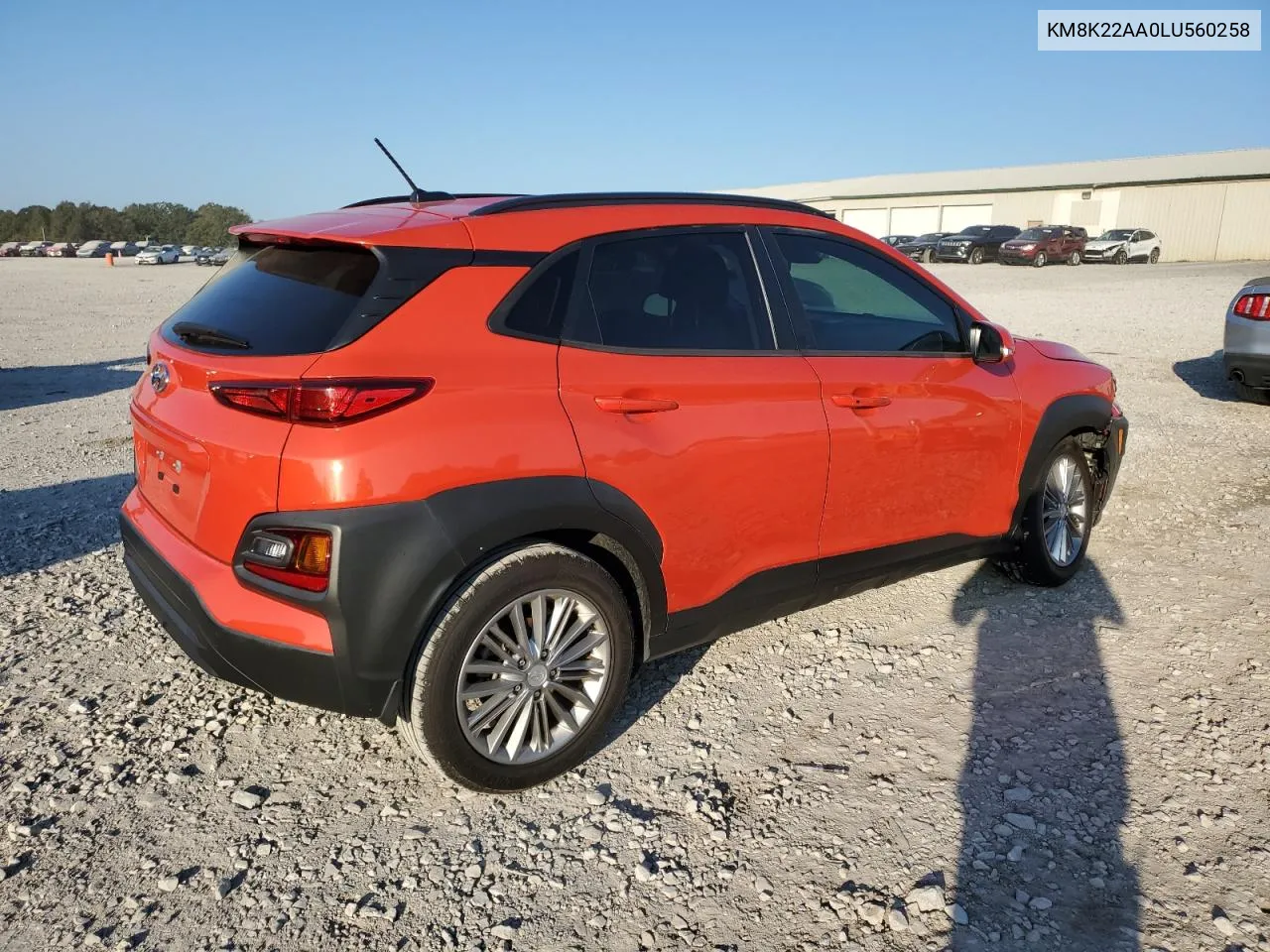 2020 Hyundai Kona Sel VIN: KM8K22AA0LU560258 Lot: 75036724