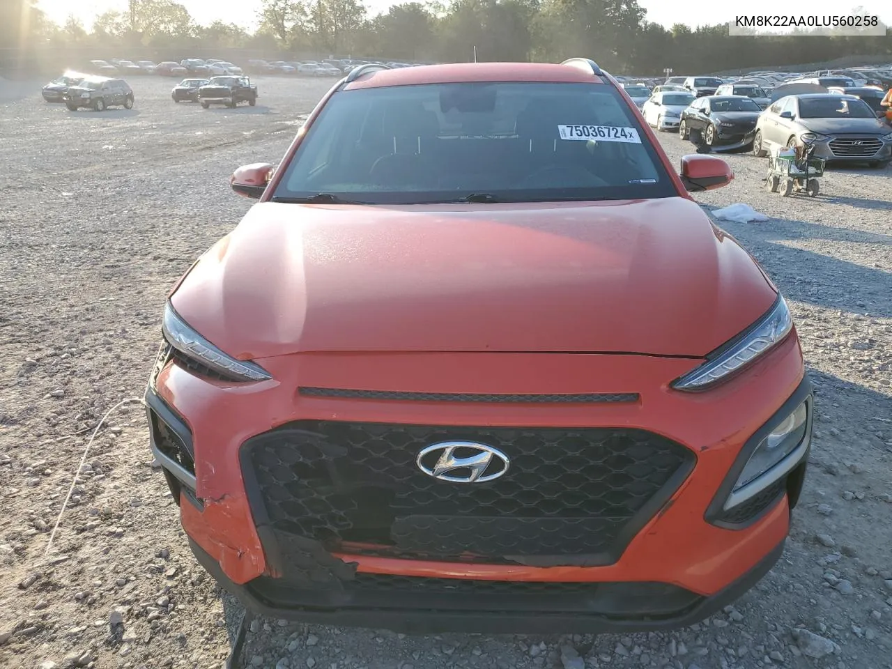 2020 Hyundai Kona Sel VIN: KM8K22AA0LU560258 Lot: 75036724