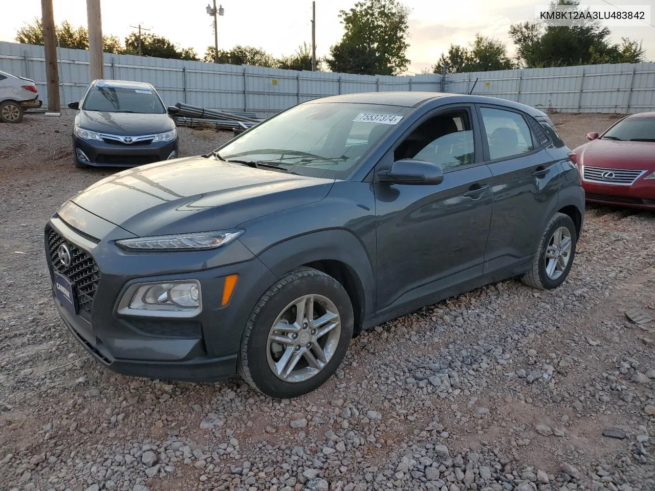 2020 Hyundai Kona Se VIN: KM8K12AA3LU483842 Lot: 75537374