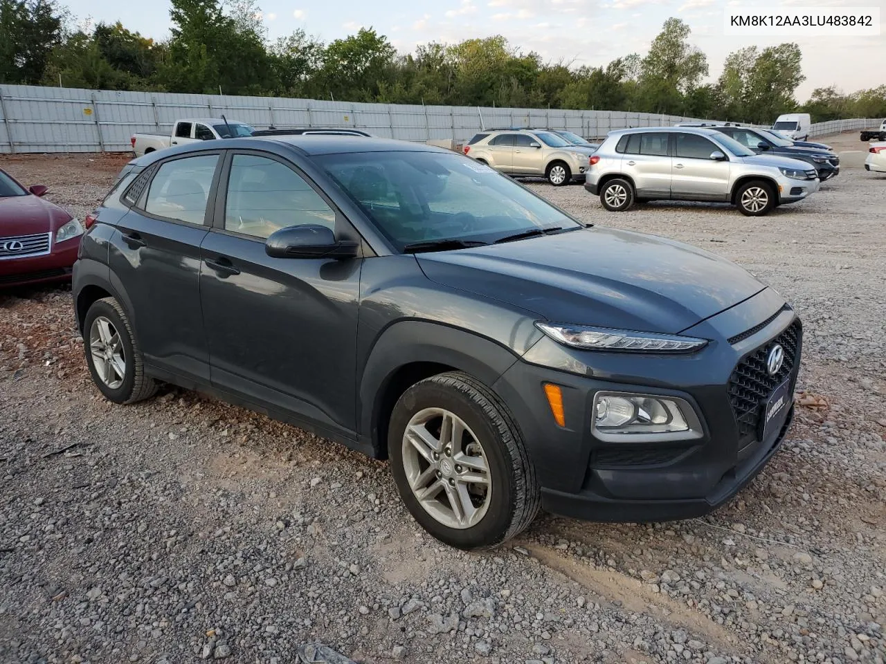 2020 Hyundai Kona Se VIN: KM8K12AA3LU483842 Lot: 75537374