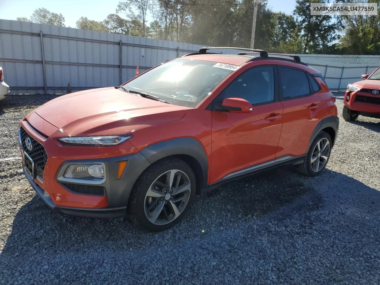 2020 Hyundai Kona Ultimate VIN: KM8K5CA54LU477559 Lot: 75710954