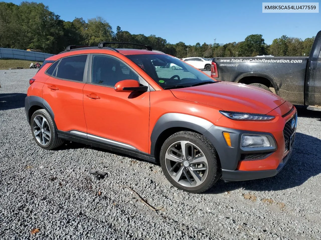 2020 Hyundai Kona Ultimate VIN: KM8K5CA54LU477559 Lot: 75710954