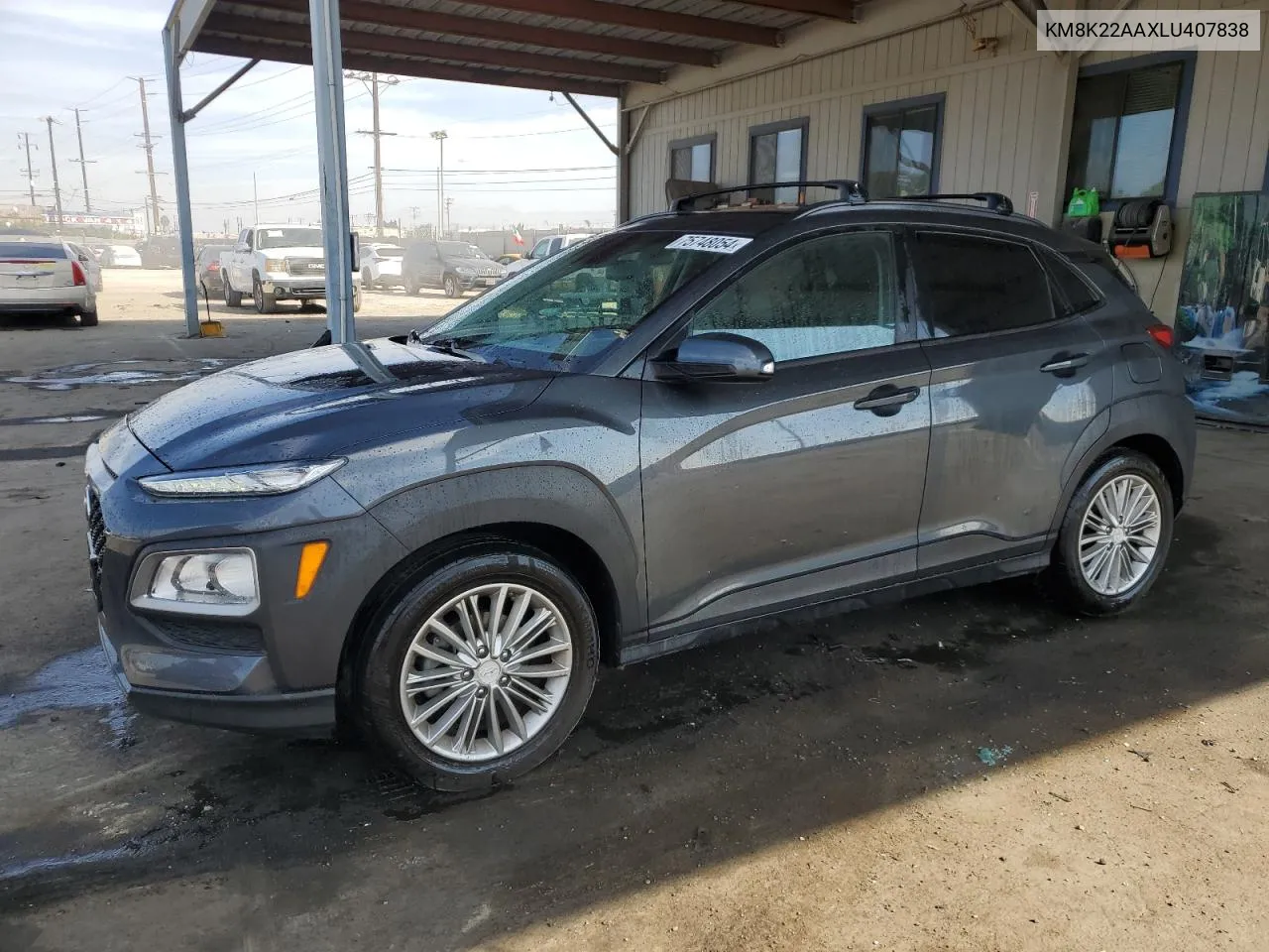 2020 Hyundai Kona Sel VIN: KM8K22AAXLU407838 Lot: 75748054