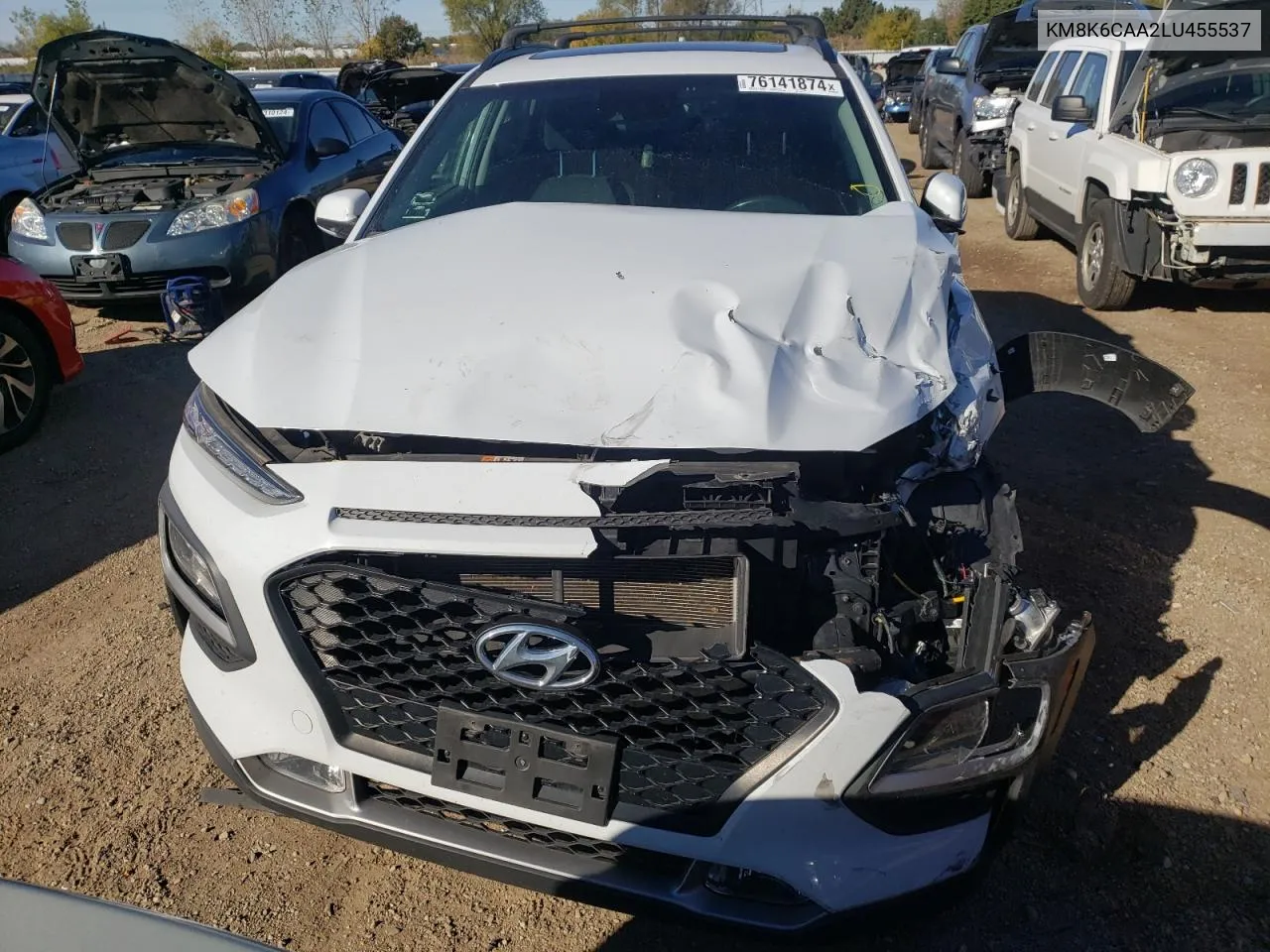 2020 Hyundai Kona Sel Plus VIN: KM8K6CAA2LU455537 Lot: 76141874