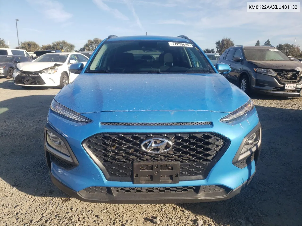 2020 Hyundai Kona Sel VIN: KM8K22AAXLU481132 Lot: 77230894