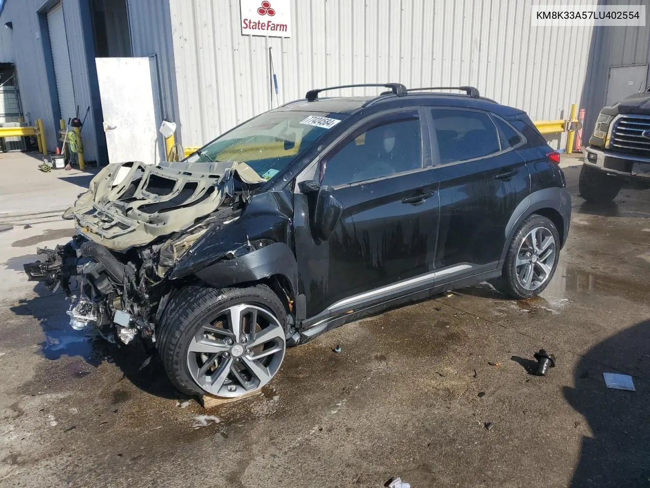 2020 Hyundai Kona Limited VIN: KM8K33A57LU402554 Lot: 77424584