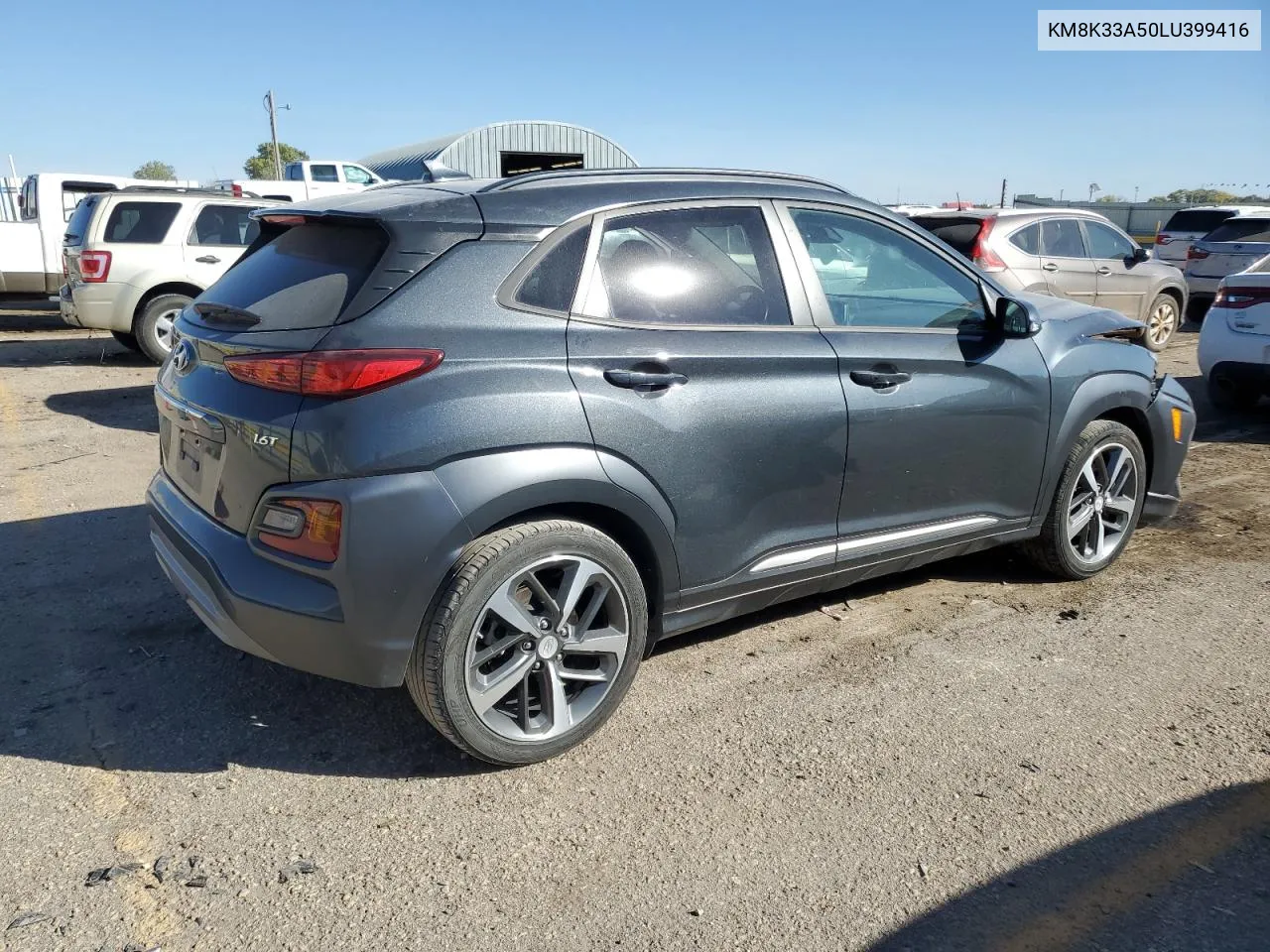 2020 Hyundai Kona Limited VIN: KM8K33A50LU399416 Lot: 77469324