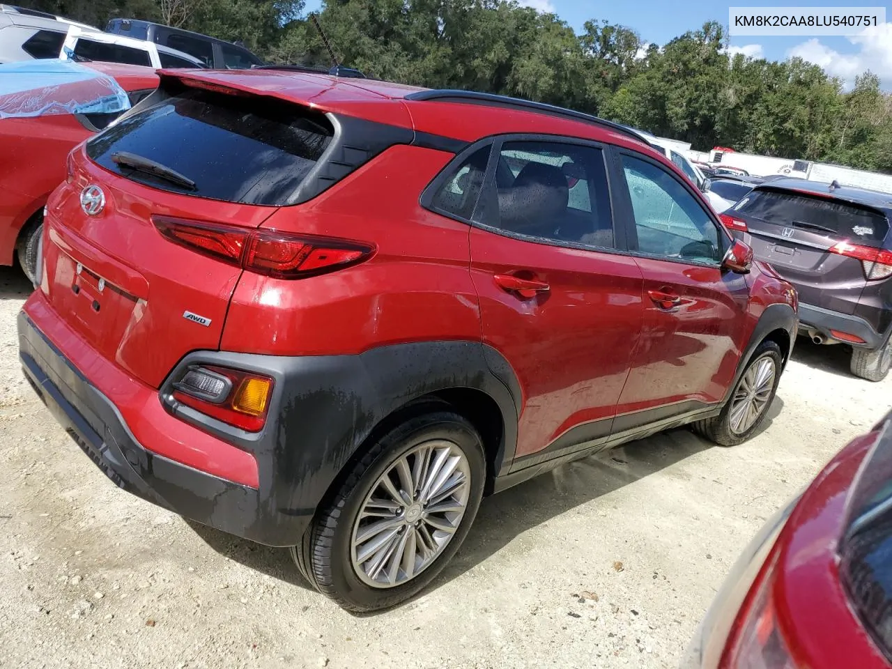 2020 Hyundai Kona Sel VIN: KM8K2CAA8LU540751 Lot: 77909974