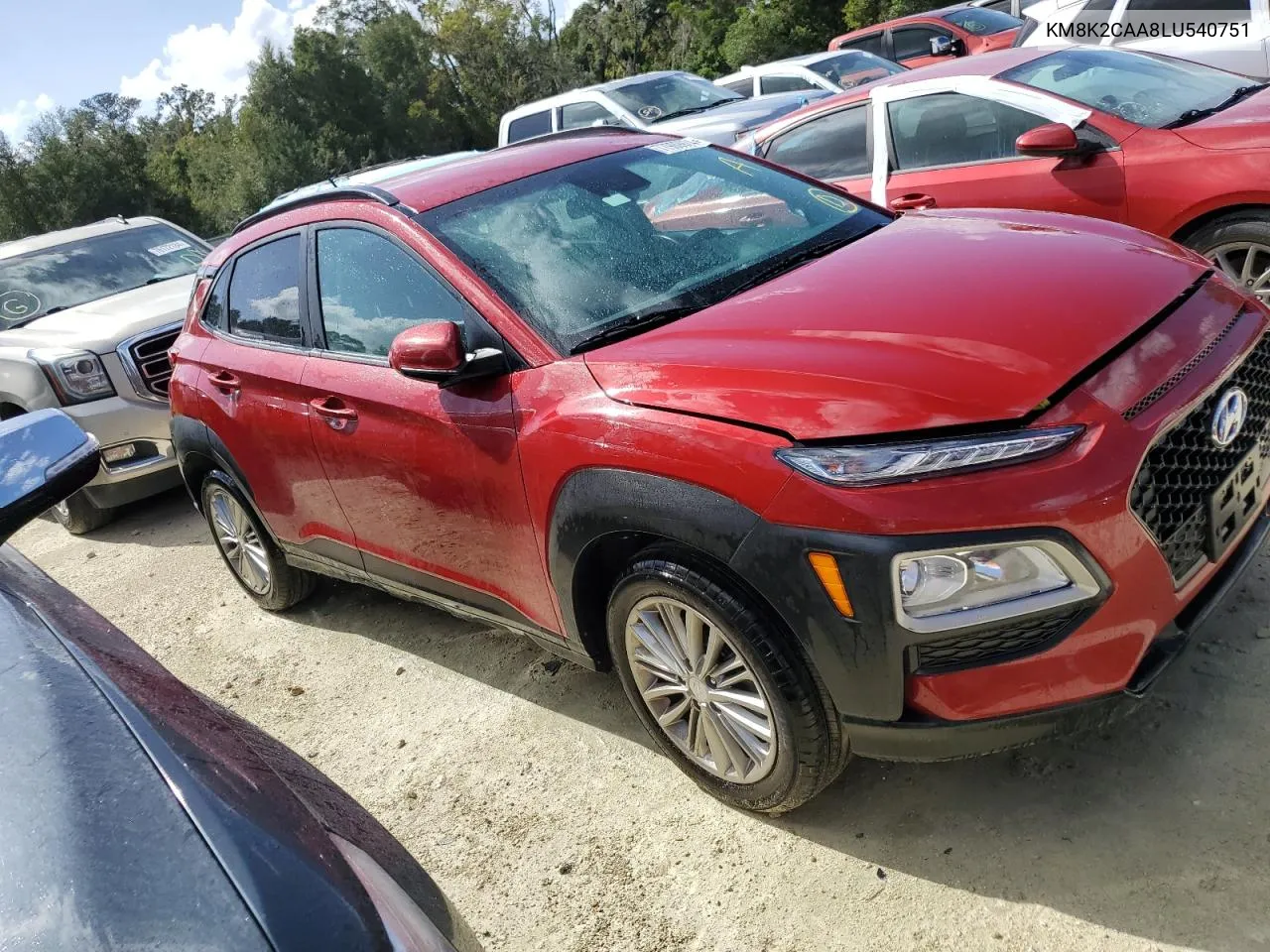 2020 Hyundai Kona Sel VIN: KM8K2CAA8LU540751 Lot: 77909974