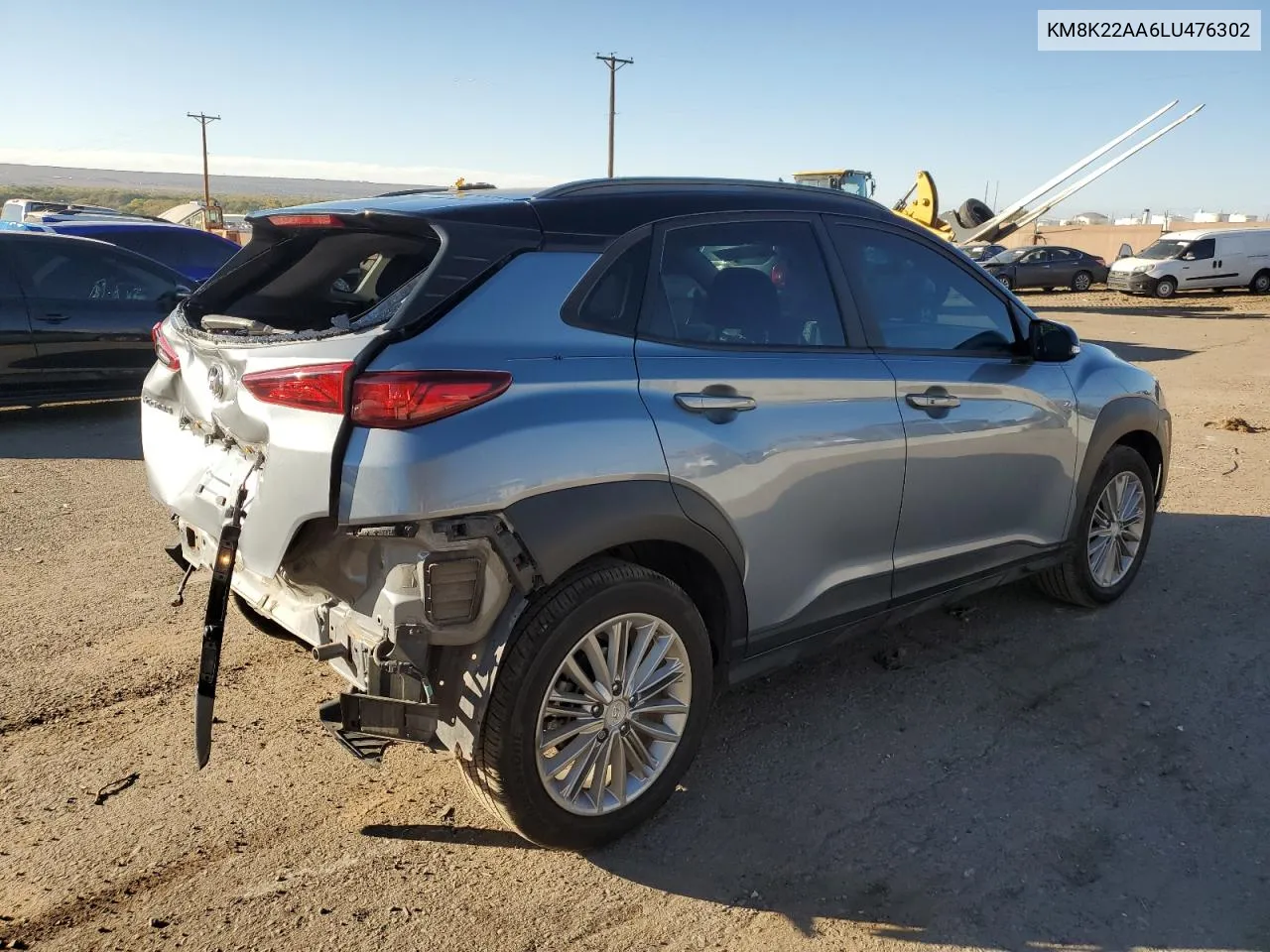 2020 Hyundai Kona Sel VIN: KM8K22AA6LU476302 Lot: 78279394