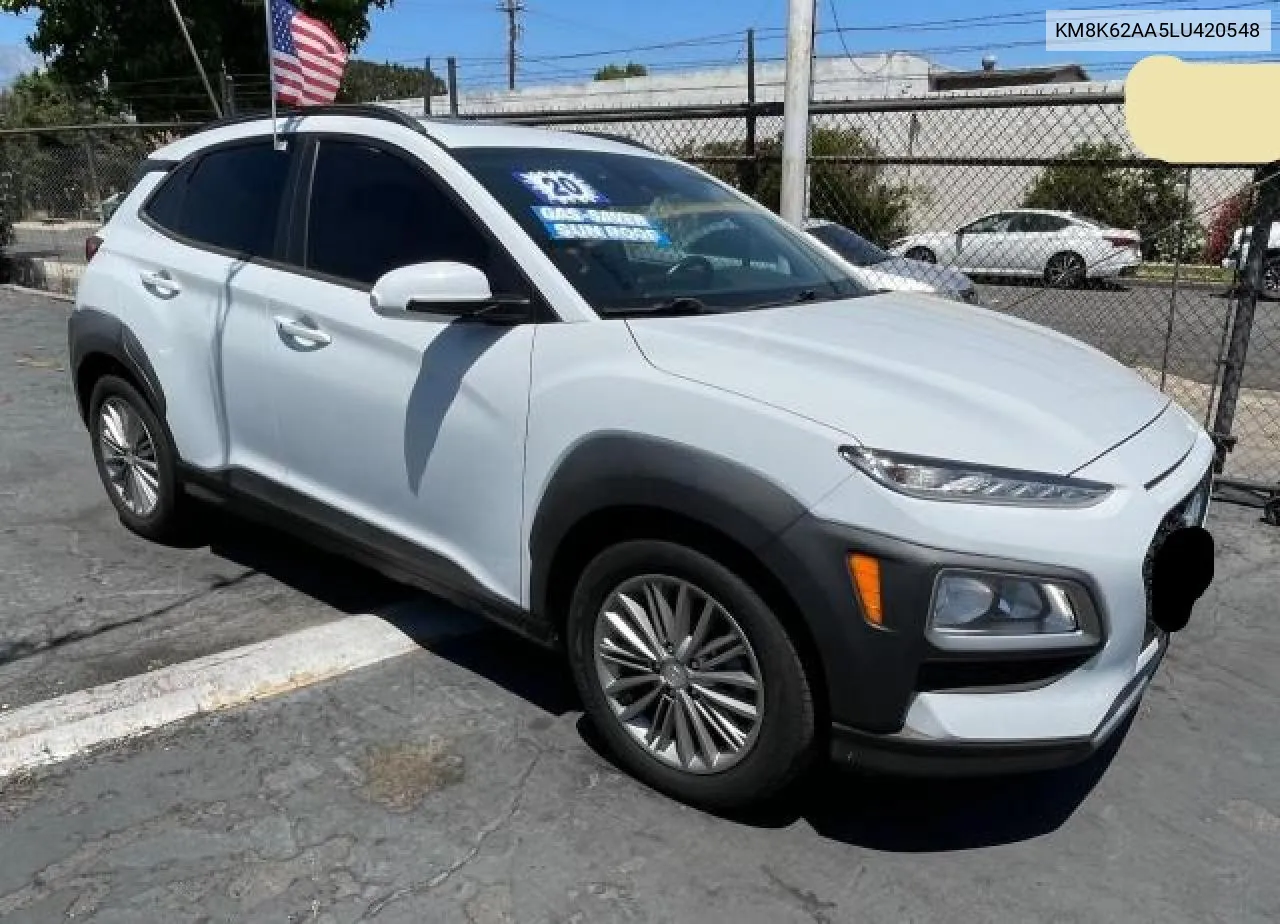 2020 Hyundai Kona Sel Plus VIN: KM8K62AA5LU420548 Lot: 79974284