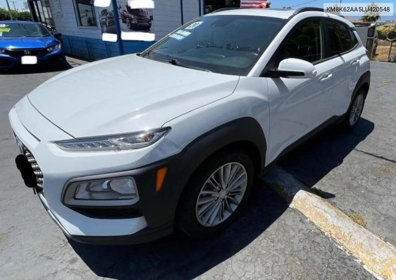 2020 Hyundai Kona Sel Plus VIN: KM8K62AA5LU420548 Lot: 79974284