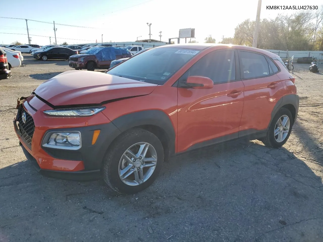 2020 Hyundai Kona Se VIN: KM8K12AA5LU427630 Lot: 80107894