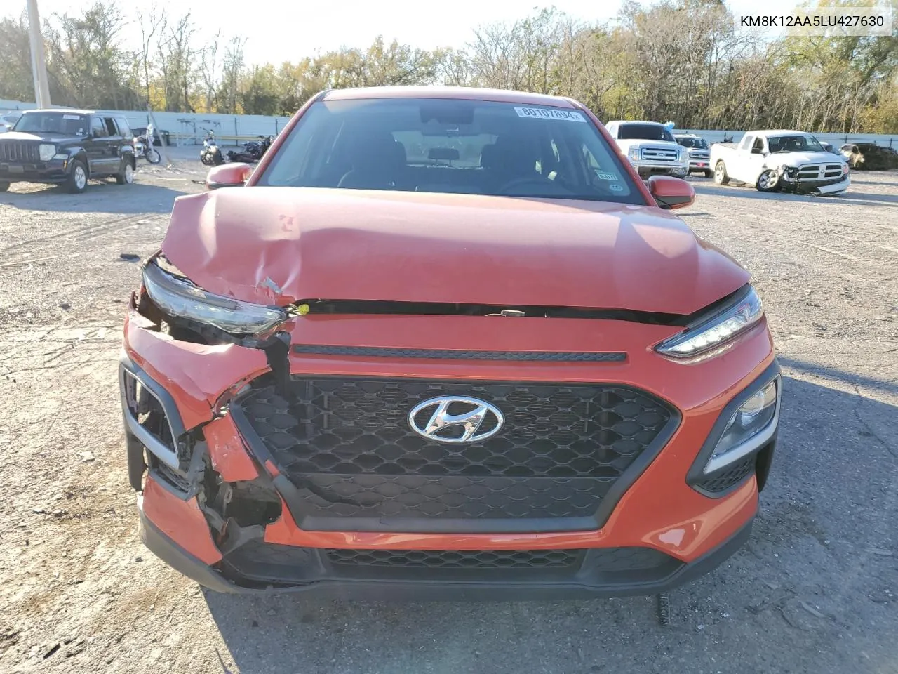 2020 Hyundai Kona Se VIN: KM8K12AA5LU427630 Lot: 80107894