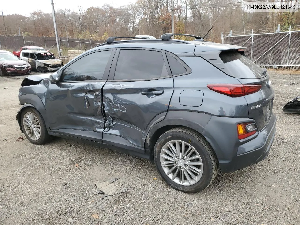 2020 Hyundai Kona Sel VIN: KM8K22AA9LU424646 Lot: 80529334