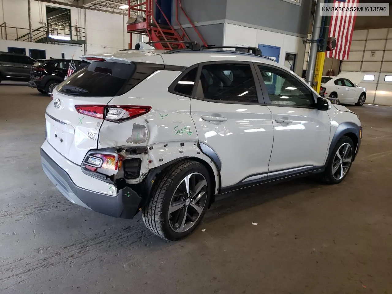 2021 Hyundai Kona Limited VIN: KM8K3CA52MU613596 Lot: 60709984