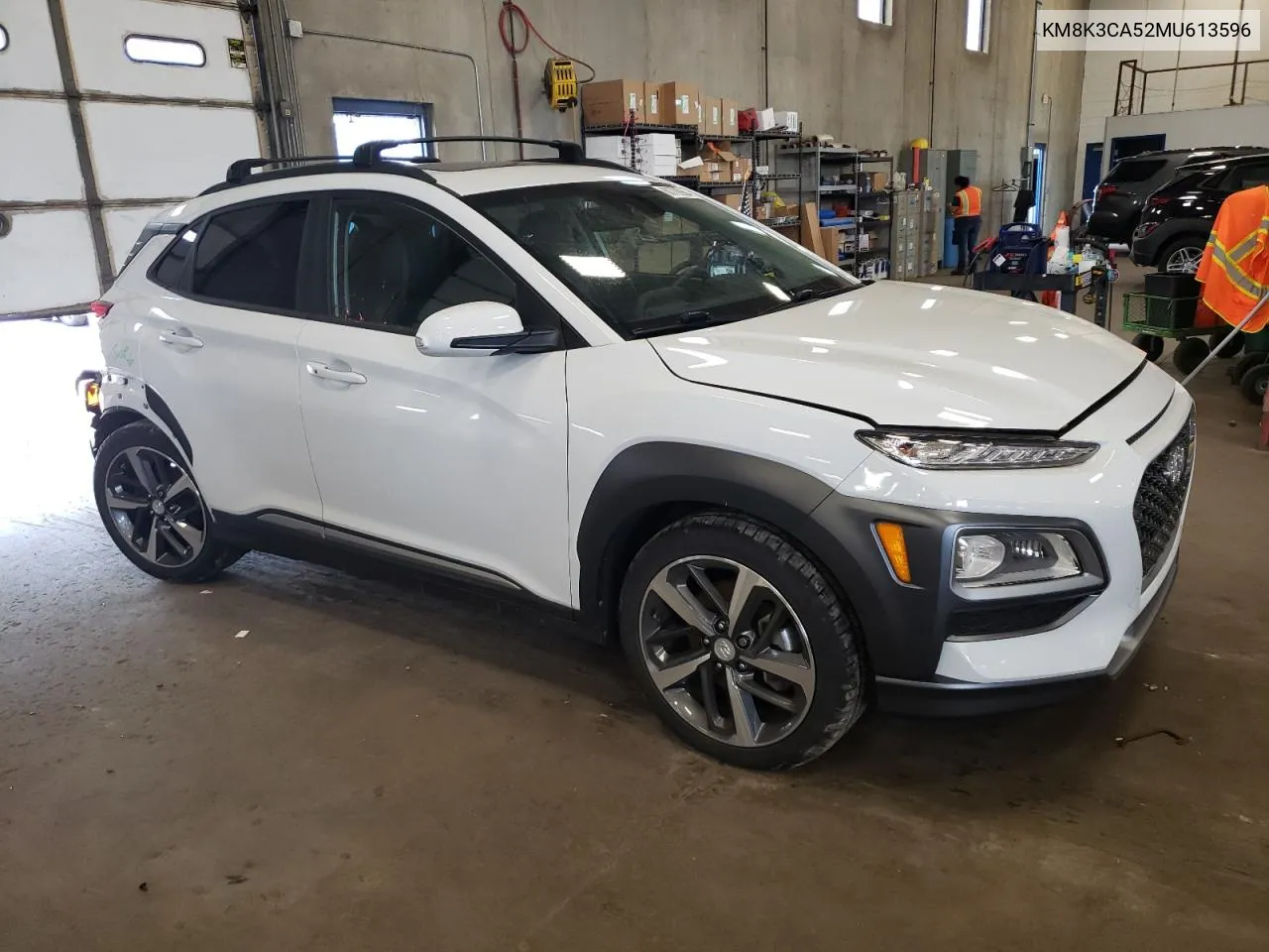 2021 Hyundai Kona Limited VIN: KM8K3CA52MU613596 Lot: 60709984