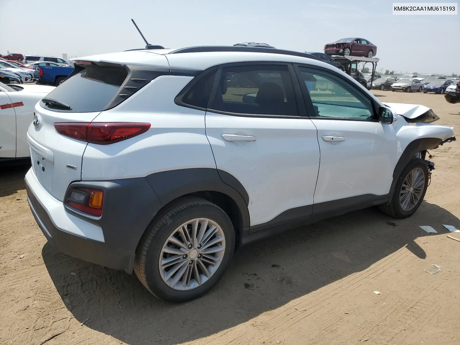 2021 Hyundai Kona Sel VIN: KM8K2CAA1MU615193 Lot: 64605564