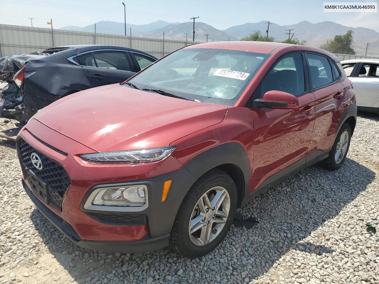 2021 Hyundai Kona Se VIN: KM8K1CAA3MU646593 Lot: 65771424