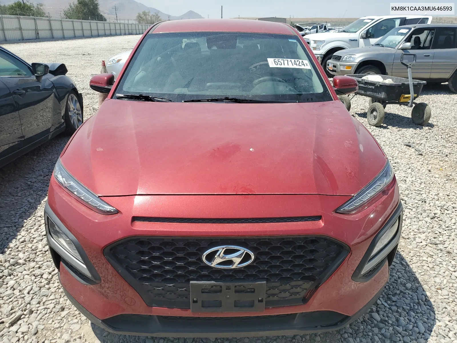 2021 Hyundai Kona Se VIN: KM8K1CAA3MU646593 Lot: 65771424