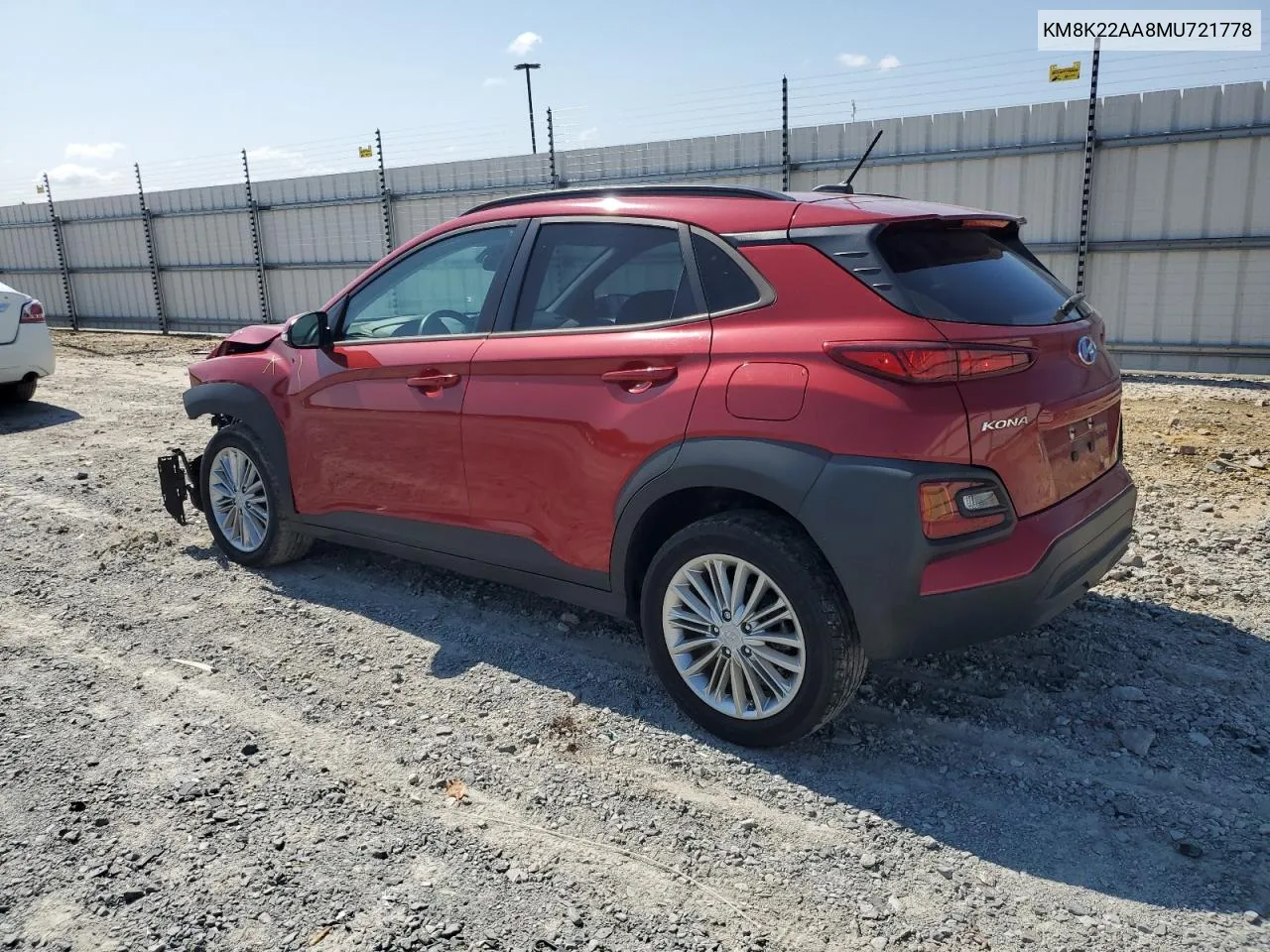 2021 Hyundai Kona Sel VIN: KM8K22AA8MU721778 Lot: 68663754