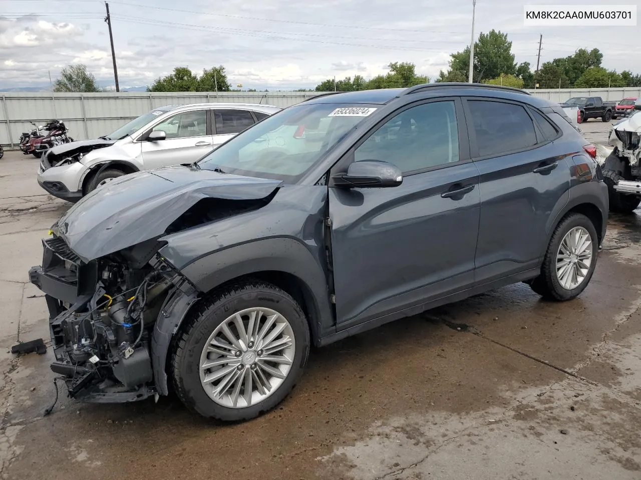 2021 Hyundai Kona Sel VIN: KM8K2CAA0MU603701 Lot: 69336024