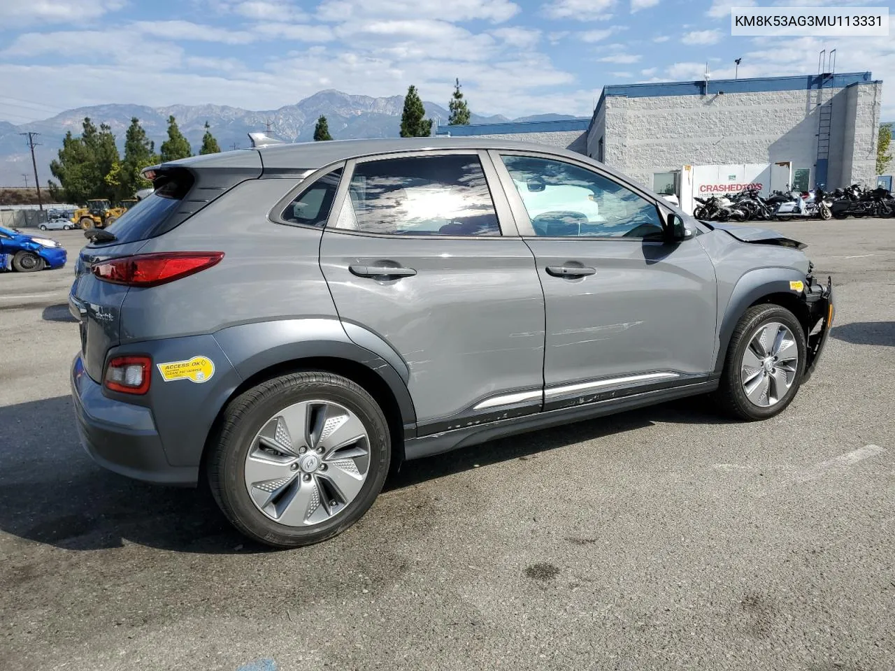 2021 Hyundai Kona Ultimate VIN: KM8K53AG3MU113331 Lot: 70340774