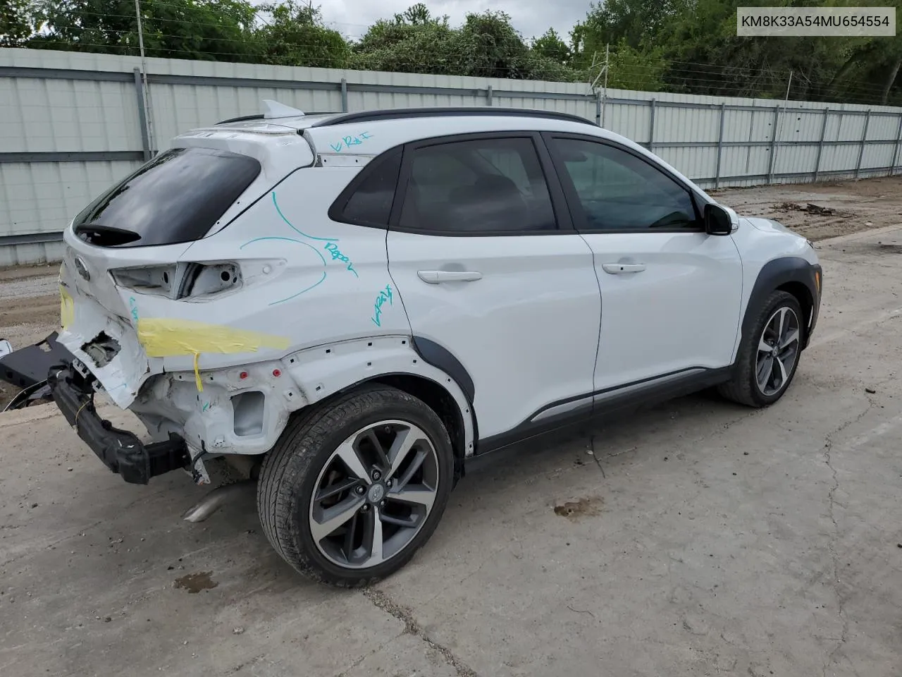 2021 Hyundai Kona Limited VIN: KM8K33A54MU654554 Lot: 70360664