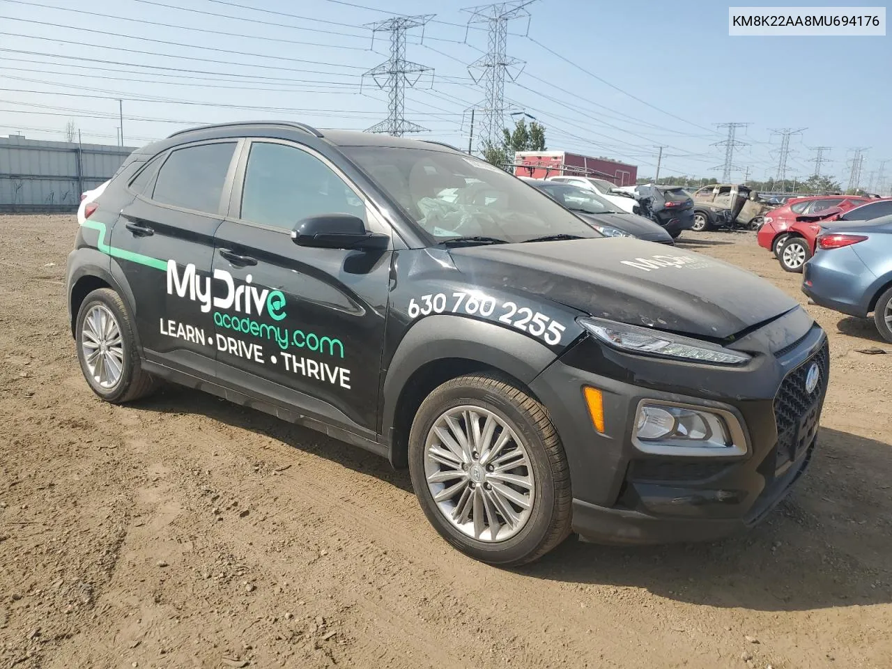 2021 Hyundai Kona Sel VIN: KM8K22AA8MU694176 Lot: 70717094