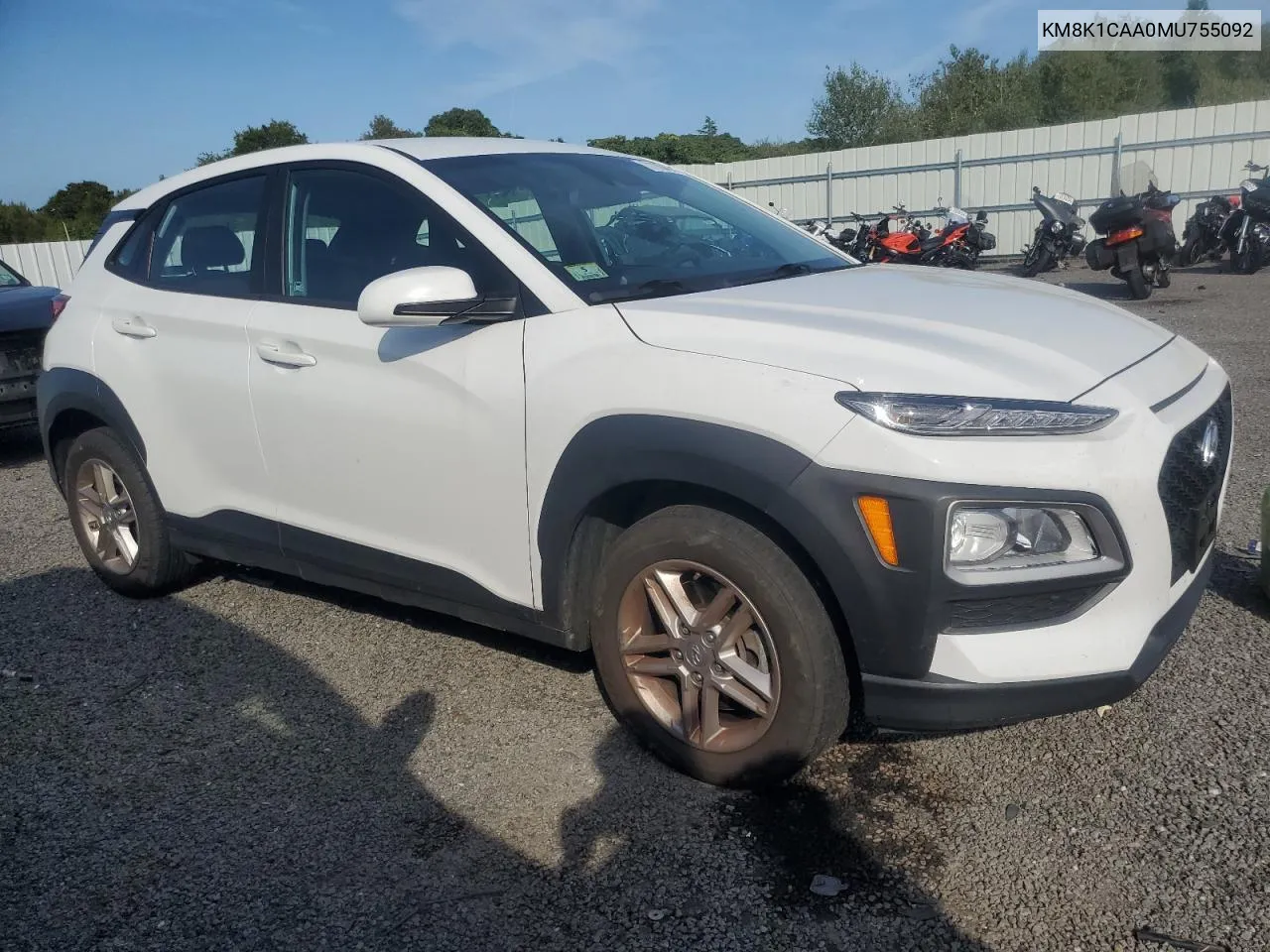 2021 Hyundai Kona Se VIN: KM8K1CAA0MU755092 Lot: 71130424