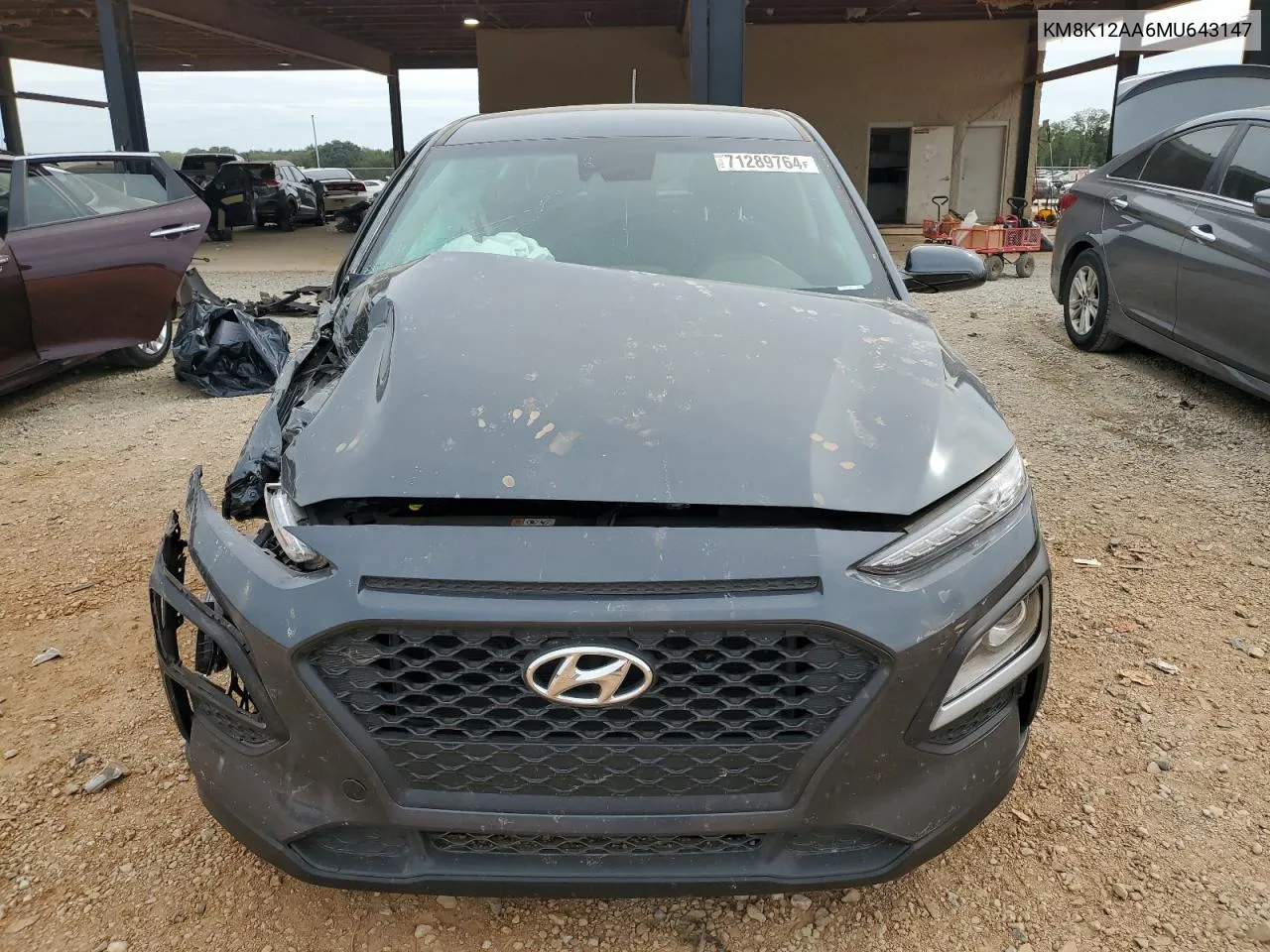 2021 Hyundai Kona Se VIN: KM8K12AA6MU643147 Lot: 71289764