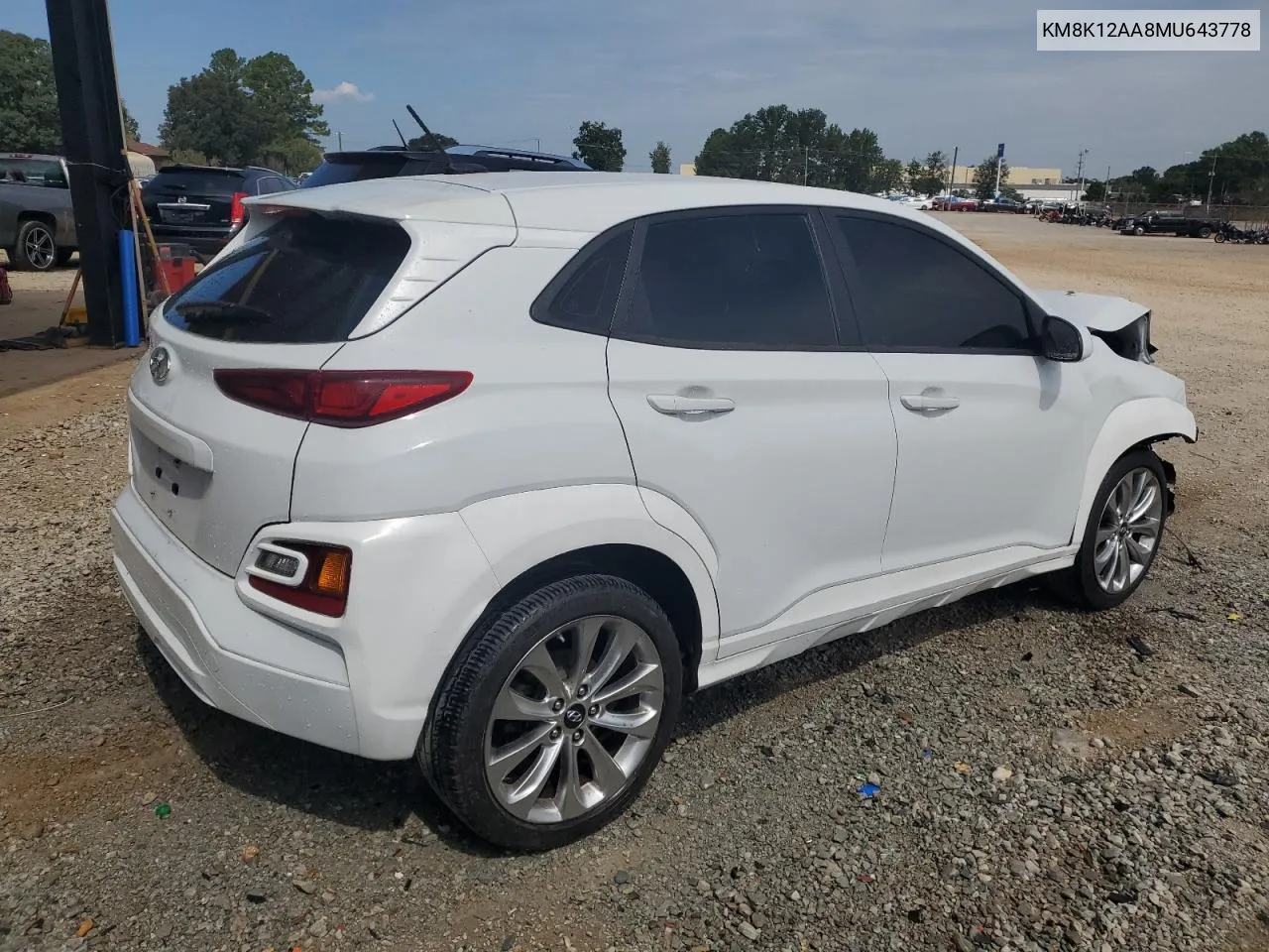 2021 Hyundai Kona Se VIN: KM8K12AA8MU643778 Lot: 71569904