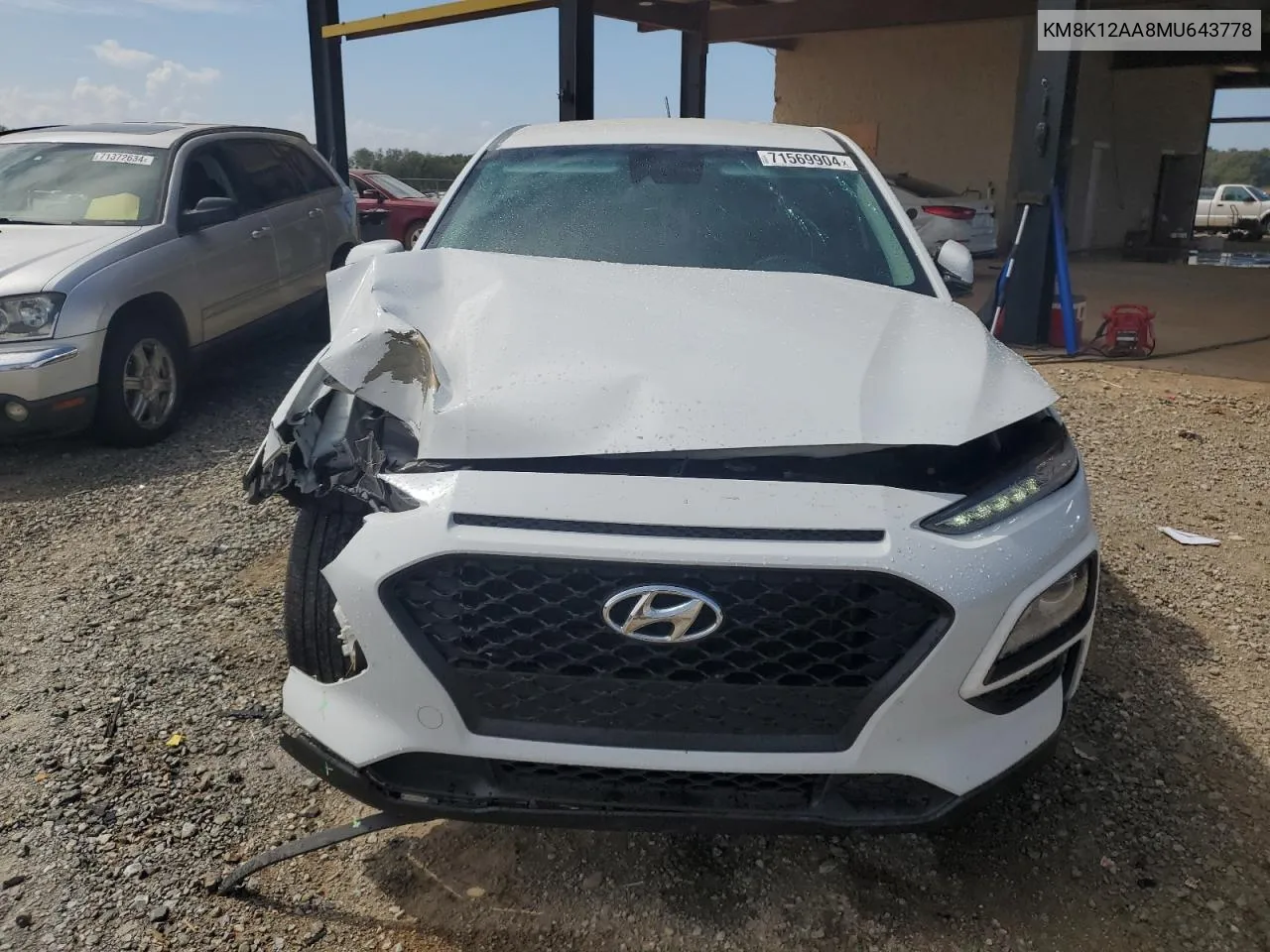 2021 Hyundai Kona Se VIN: KM8K12AA8MU643778 Lot: 71569904