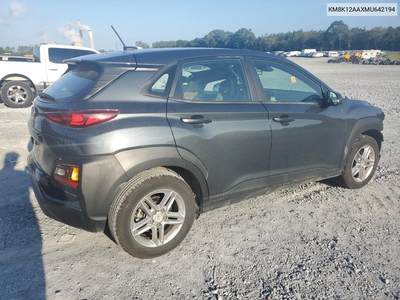 2021 Hyundai Kona Se VIN: KM8K12AAXMU642194 Lot: 71570604