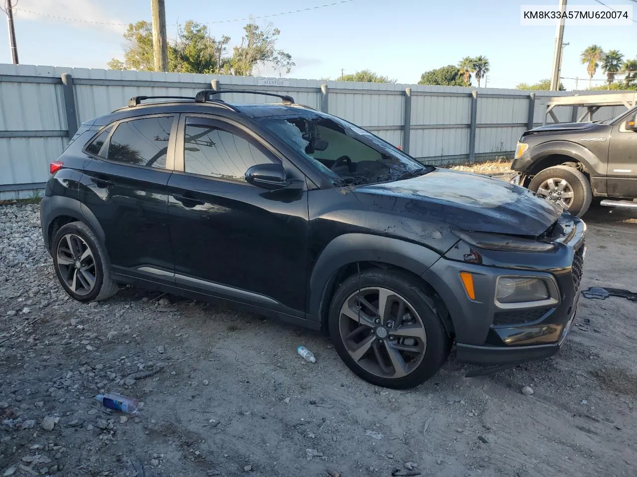 2021 Hyundai Kona Limited VIN: KM8K33A57MU620074 Lot: 72034384