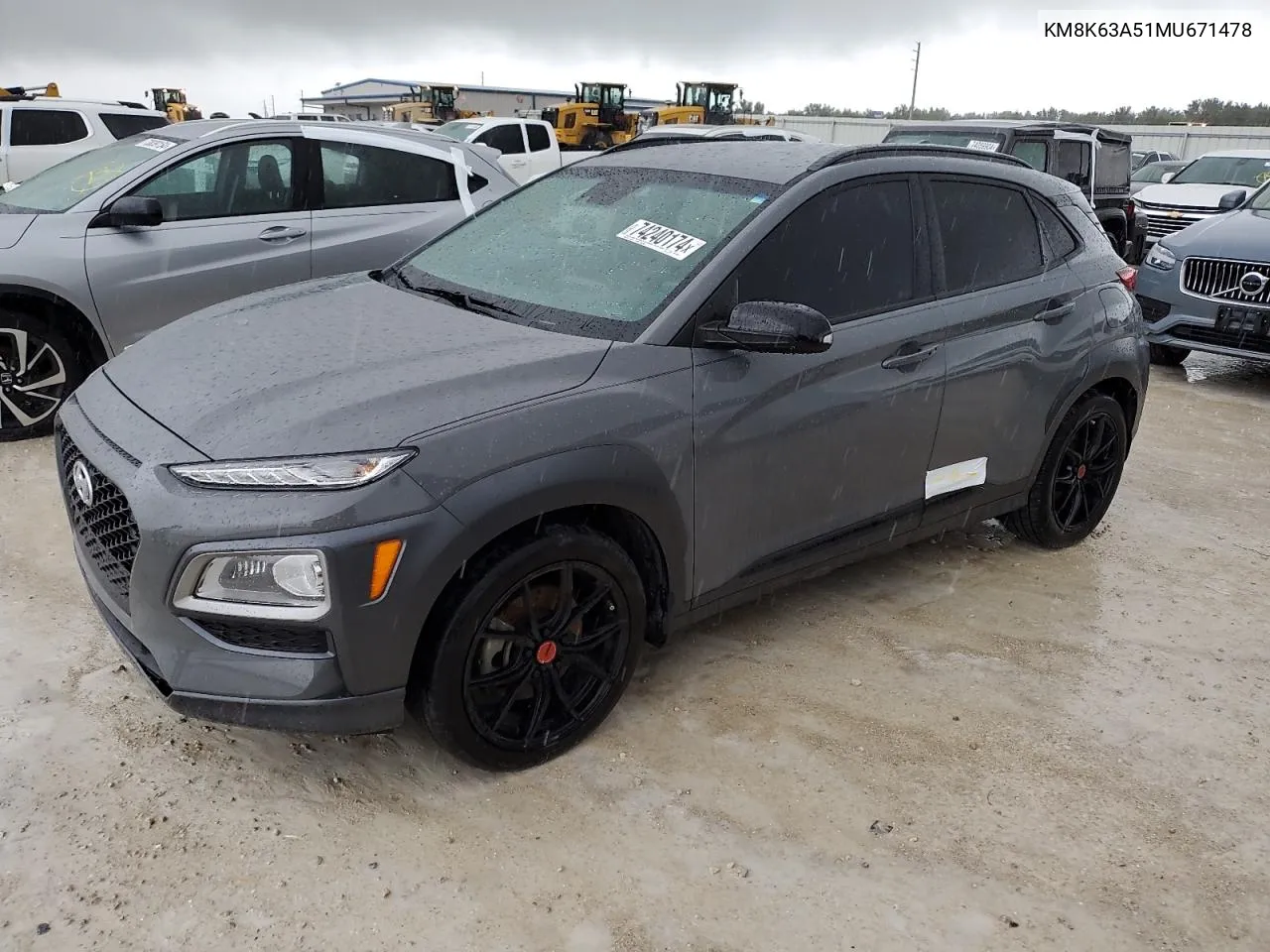 2021 Hyundai Kona Night VIN: KM8K63A51MU671478 Lot: 74240174