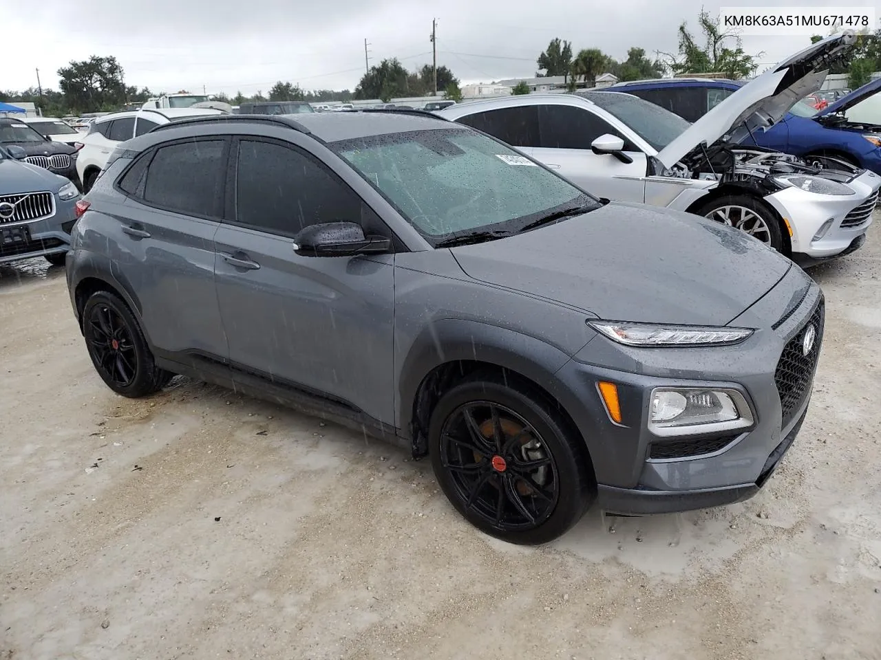 2021 Hyundai Kona Night VIN: KM8K63A51MU671478 Lot: 74240174