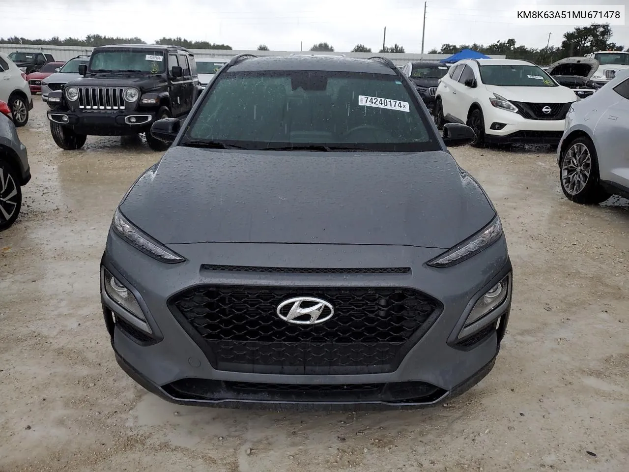 2021 Hyundai Kona Night VIN: KM8K63A51MU671478 Lot: 74240174