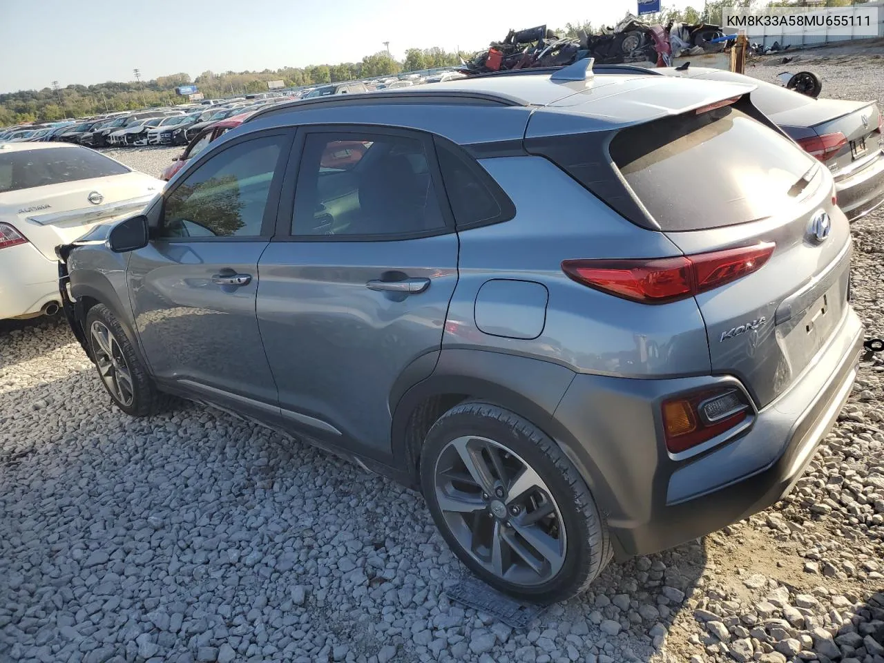 2021 Hyundai Kona Limited VIN: KM8K33A58MU655111 Lot: 74705794