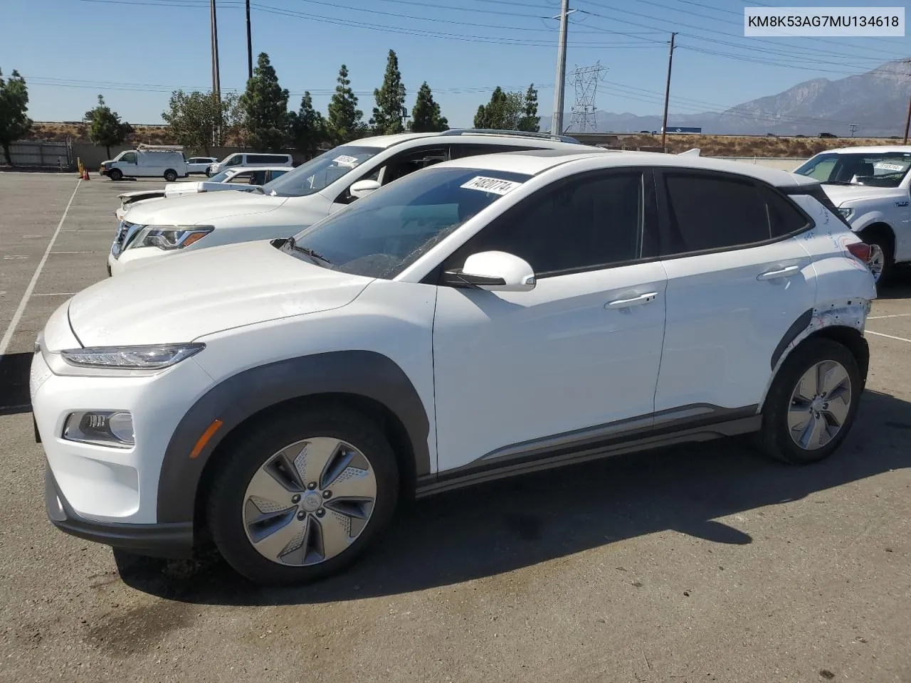 2021 Hyundai Kona Ultimate VIN: KM8K53AG7MU134618 Lot: 74820774