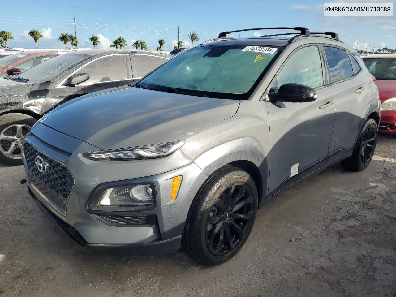 2021 Hyundai Kona Night VIN: KM8K6CA50MU713588 Lot: 75230764