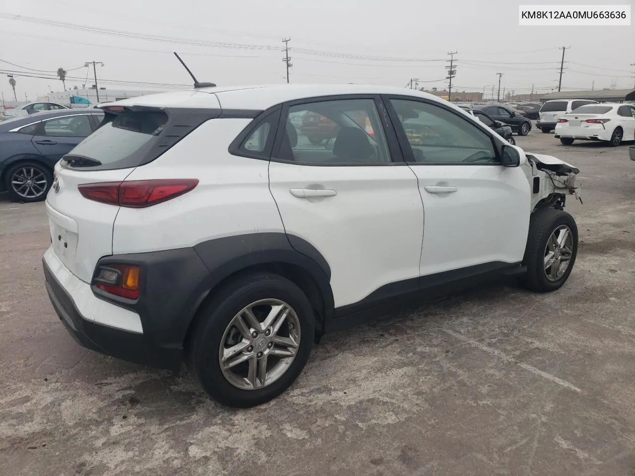 2021 Hyundai Kona Se VIN: KM8K12AA0MU663636 Lot: 75456004