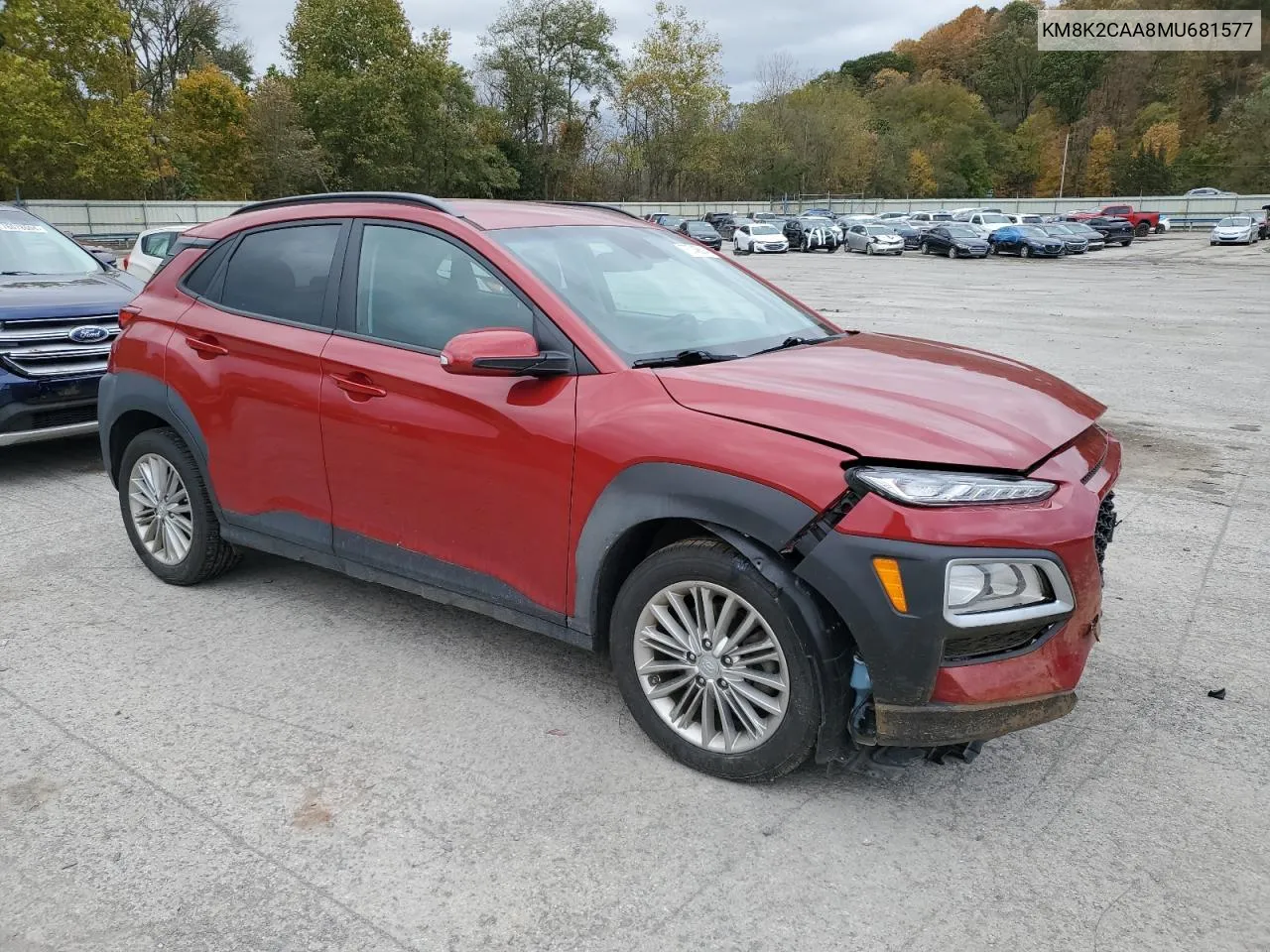 2021 Hyundai Kona Sel VIN: KM8K2CAA8MU681577 Lot: 75748614