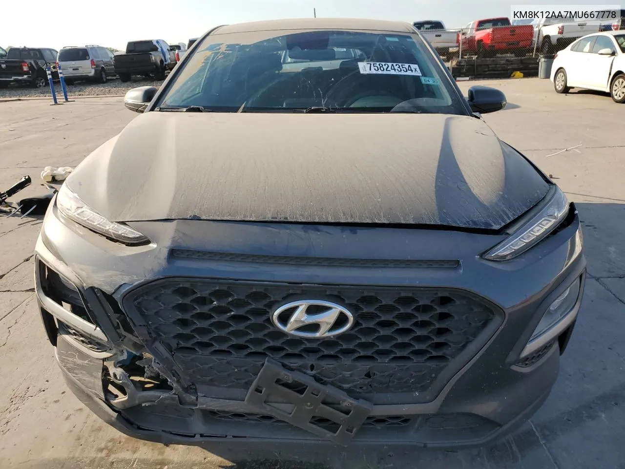 2021 Hyundai Kona Se VIN: KM8K12AA7MU667778 Lot: 75824354