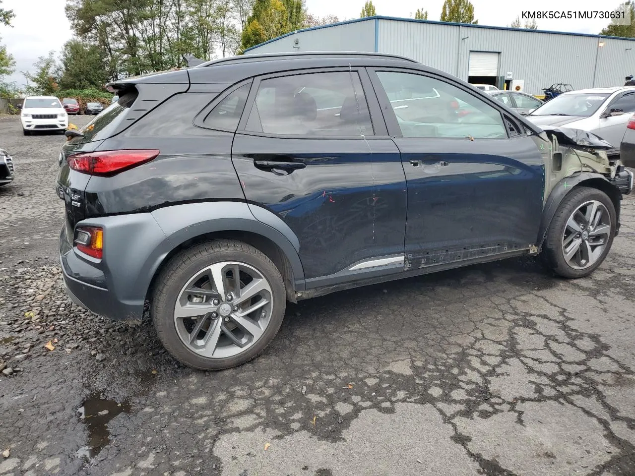 2021 Hyundai Kona Ultimate VIN: KM8K5CA51MU730631 Lot: 76121434