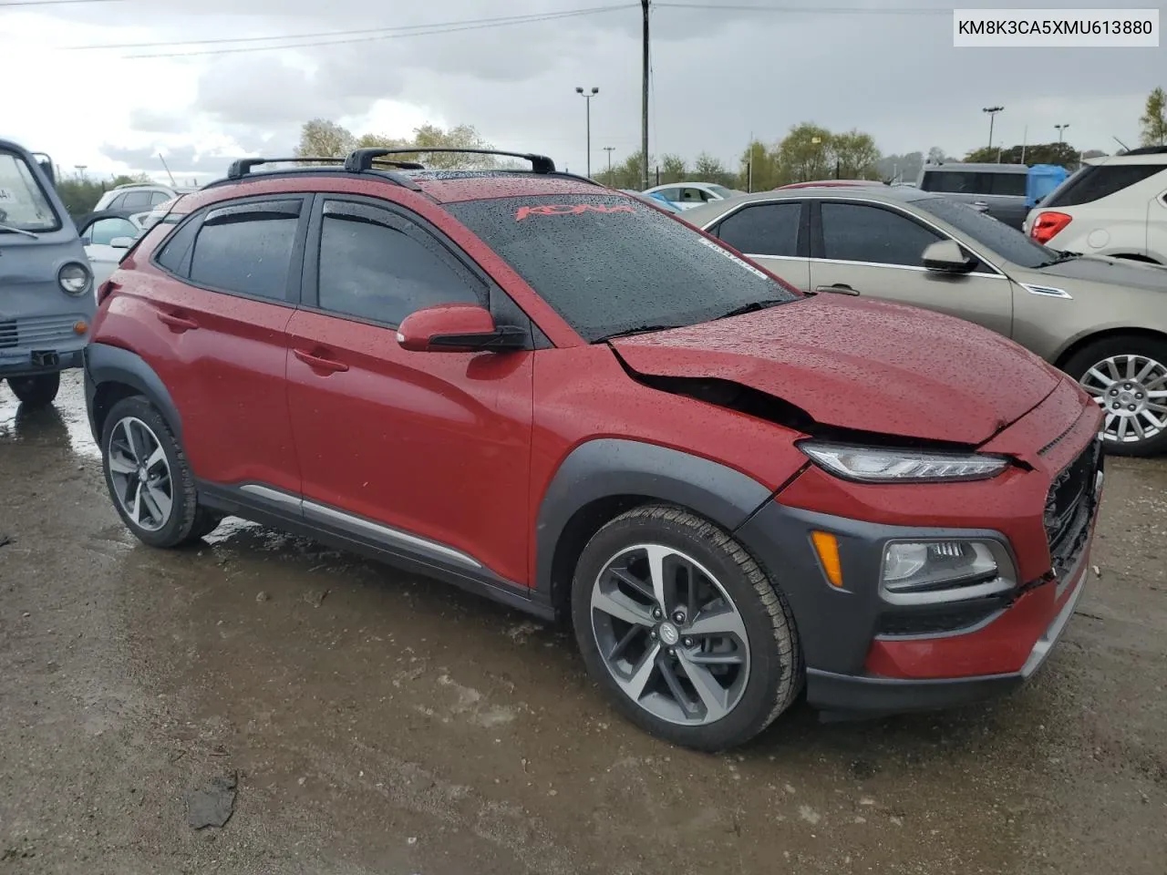 2021 Hyundai Kona Limited VIN: KM8K3CA5XMU613880 Lot: 76347574