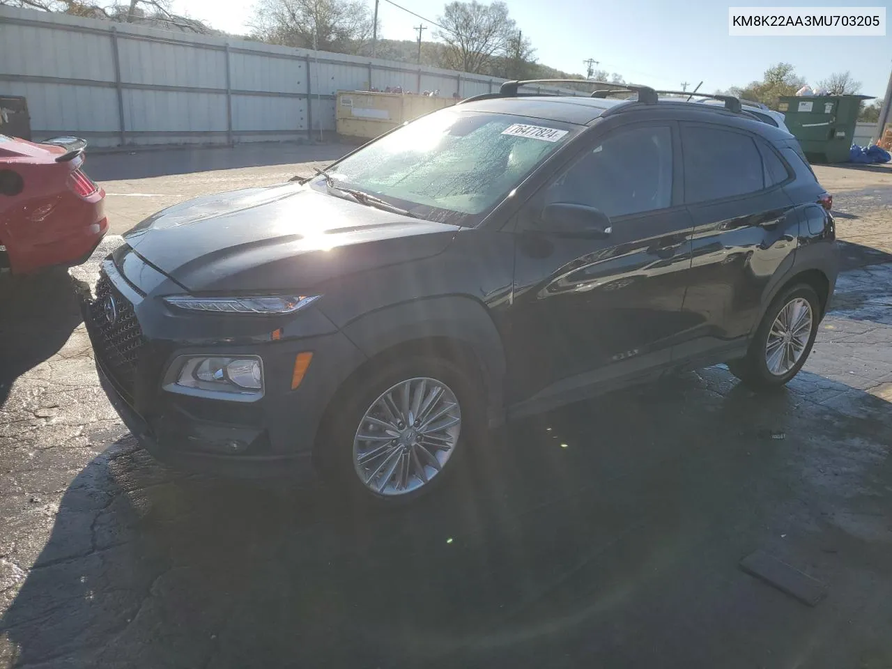 2021 Hyundai Kona Sel VIN: KM8K22AA3MU703205 Lot: 76477824