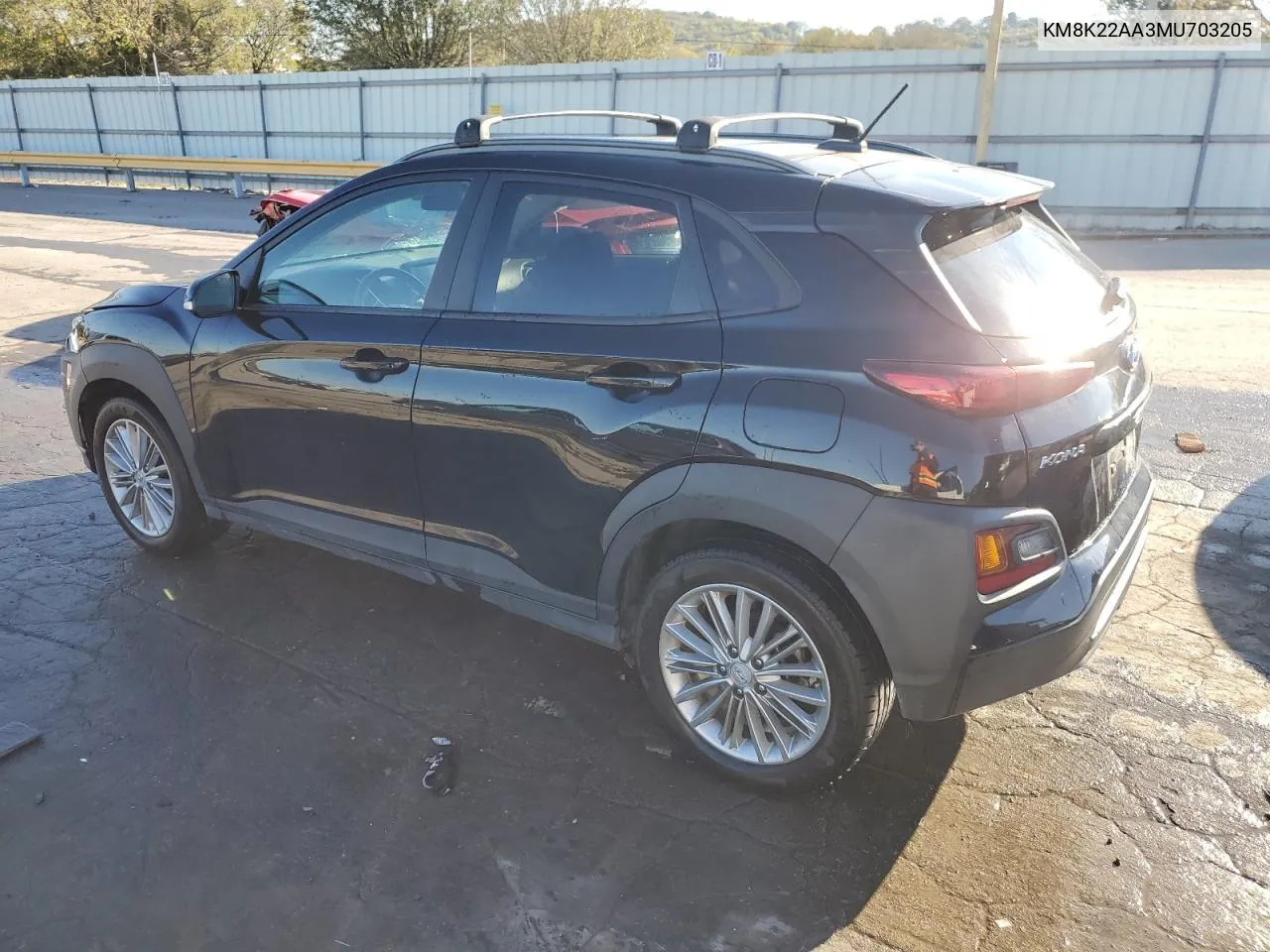 2021 Hyundai Kona Sel VIN: KM8K22AA3MU703205 Lot: 76477824