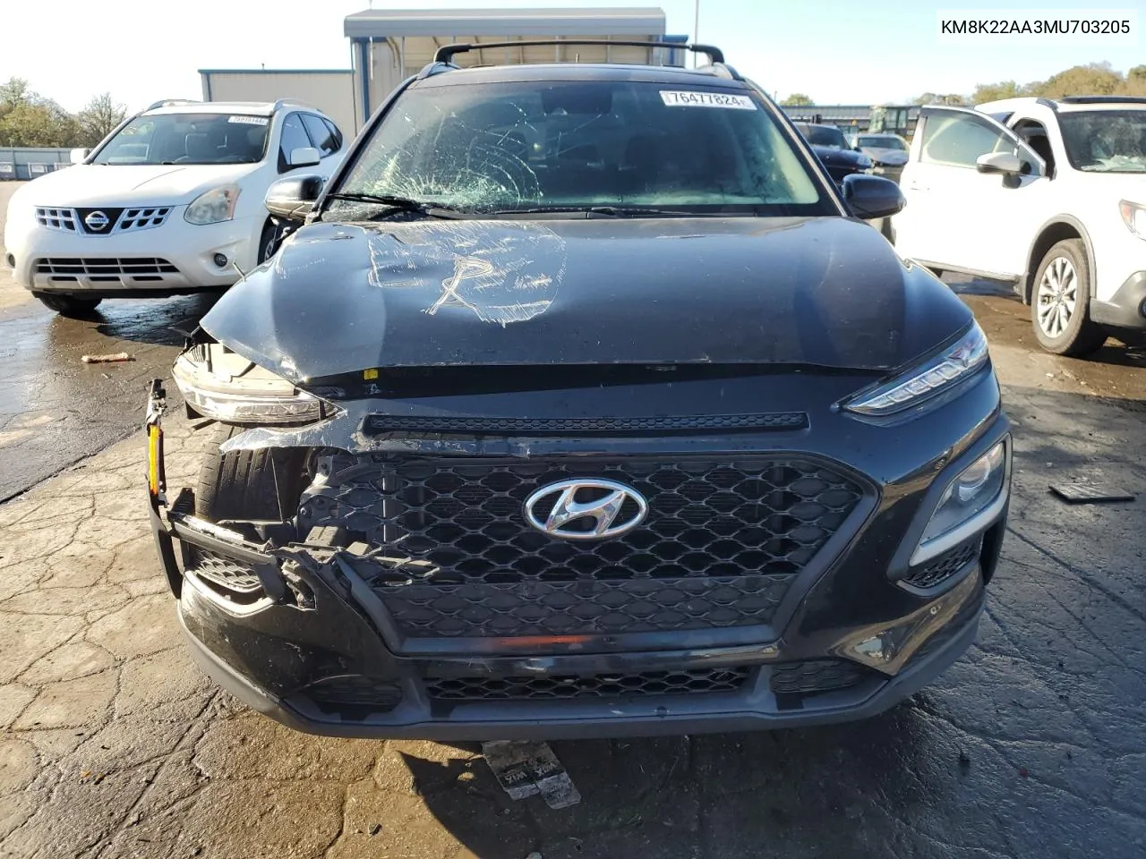 2021 Hyundai Kona Sel VIN: KM8K22AA3MU703205 Lot: 76477824